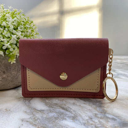 Keychain - Card Holder Wallet - Burgundy