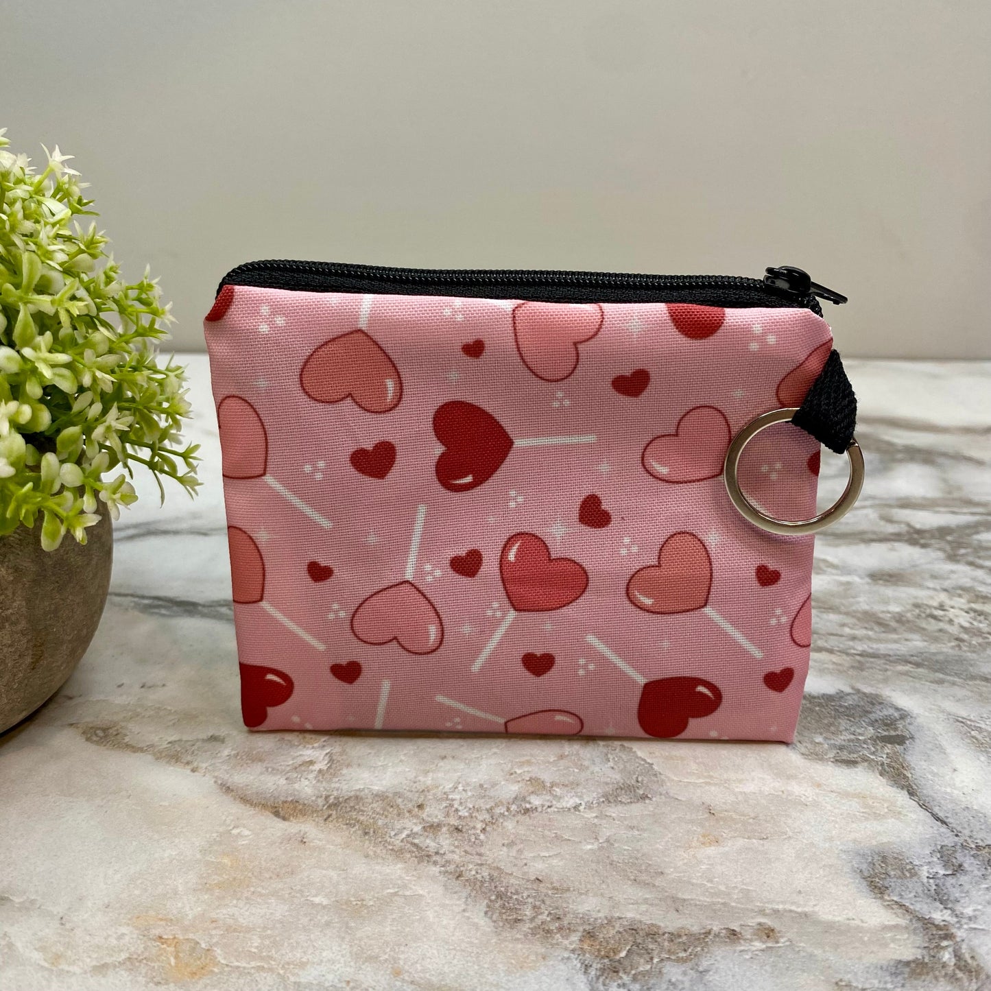 Mini Pouch - Pink Lollipop Hearts