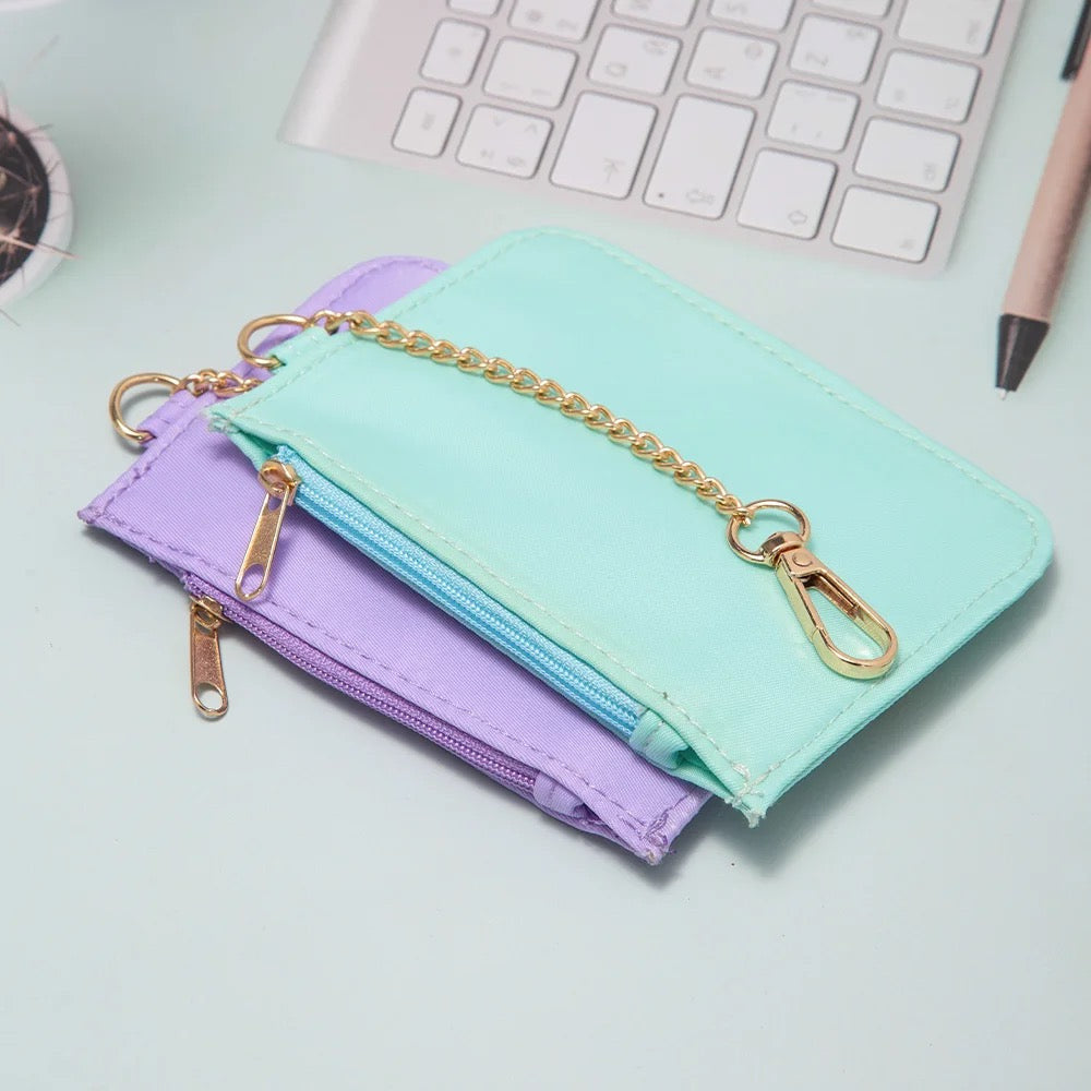 Card Holder Wallet + Keychain - Nylon - Purple