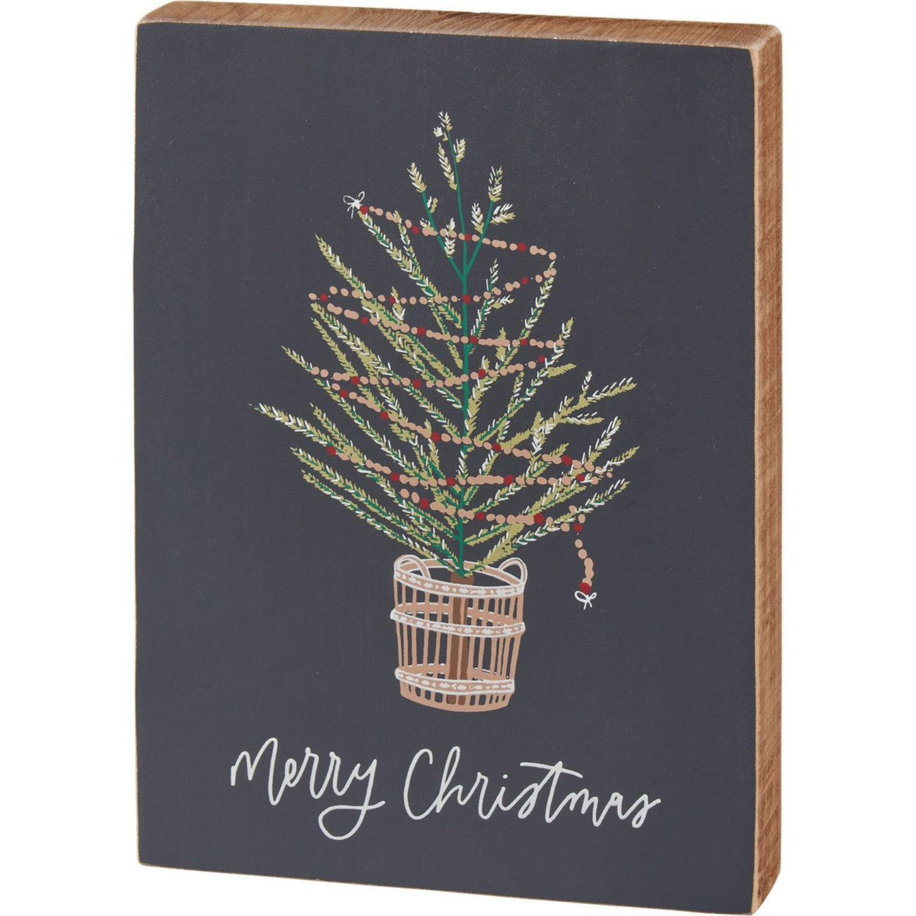 Merry Christmas Tree Shelf Sign