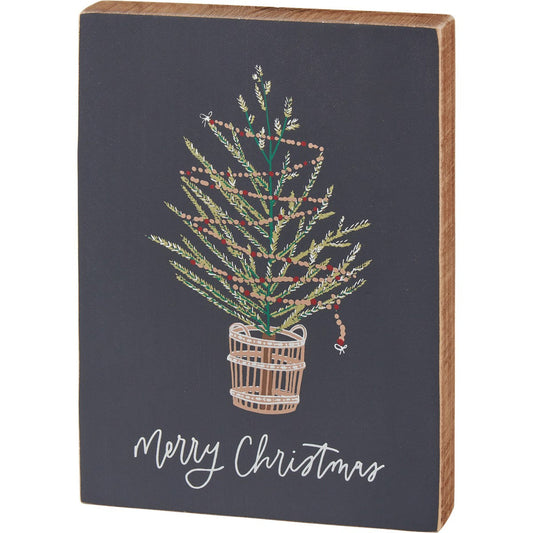 Merry Christmas Tree Shelf Sign