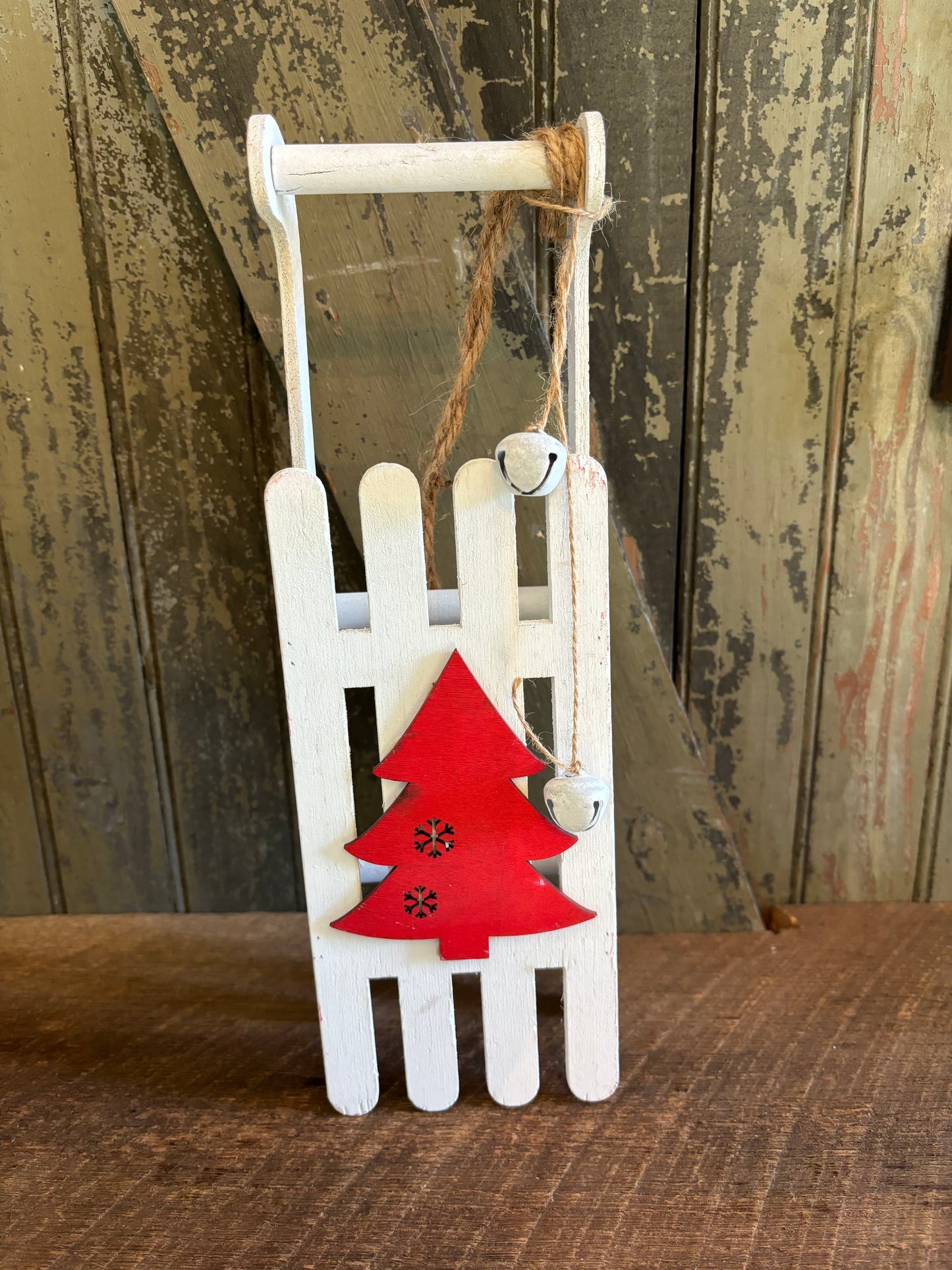 Wooden Sled With Bells