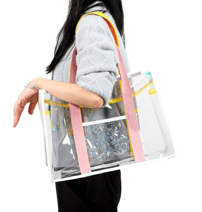 Spring Break Beach Vibes Clear Tote with insert!