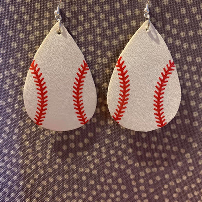 Faux Leather Earrings - Sports Shapes & Teardrops