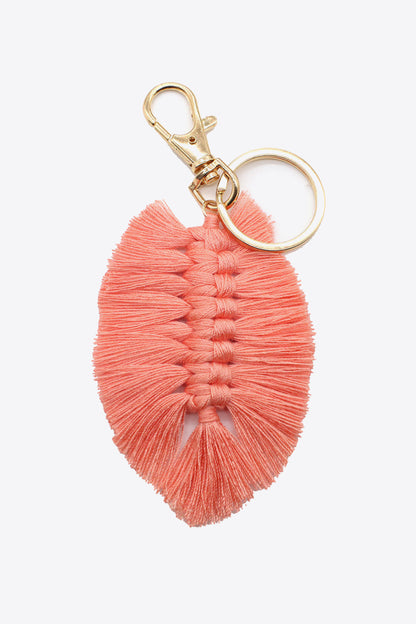 Assorted 4-Pack Leaf Shape Fringe Keychain