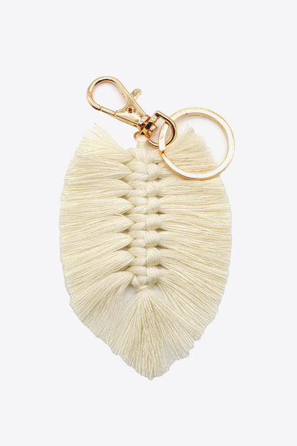 Assorted 4-Pack Leaf Shape Fringe Keychain