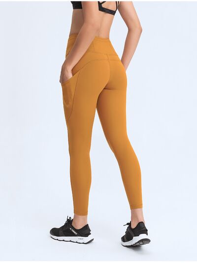 Double Take Wide Waistband Leggings with Pockets