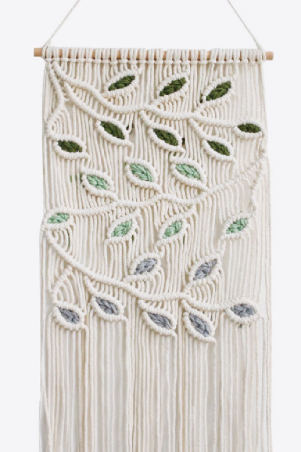 Contrast Leaf Fringe Macrame Wall Hanging