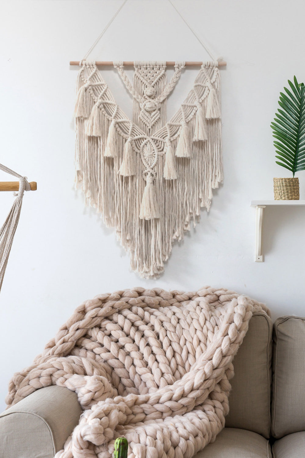 Macrame Fringe Wall Hanging Decor