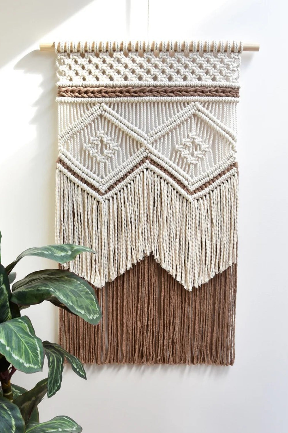 Two-Tone Handmade Macrame Wall Hanging