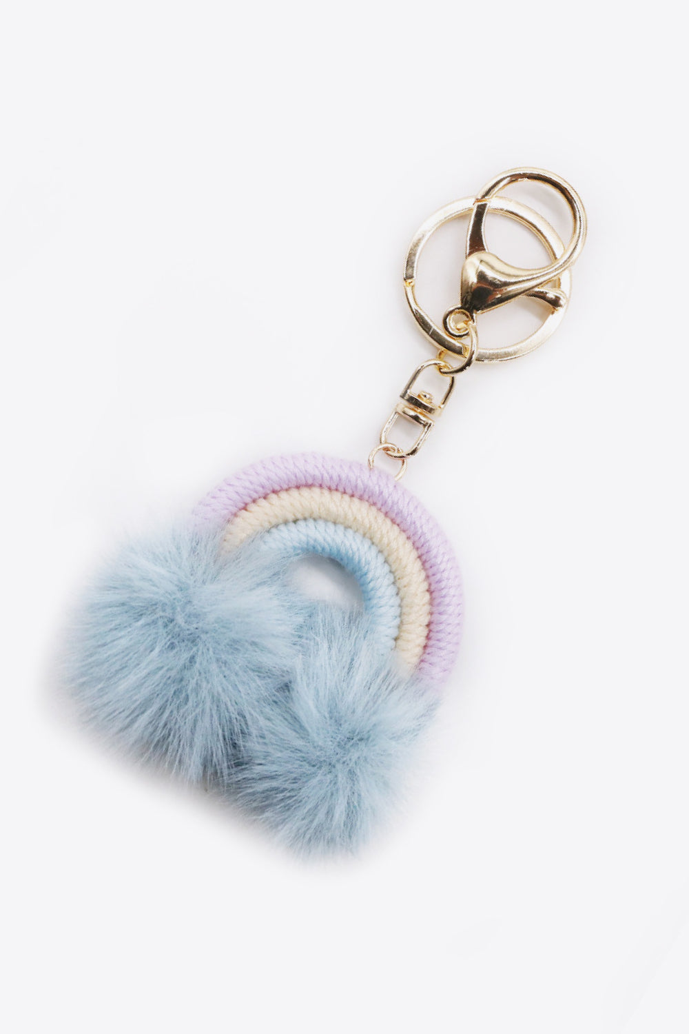 Assorted 4-Pack Rainbow Pom Pom Keychain